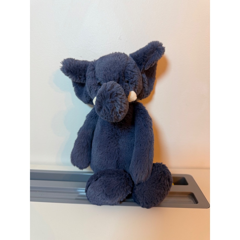 Jellycat Fuddlewuddle Elephant Plush Unisex Medium Navy Blue Stuffed Animal Toy